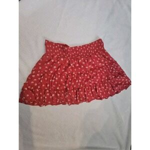 Red Retro AE Mini Skirt Ruffled Large